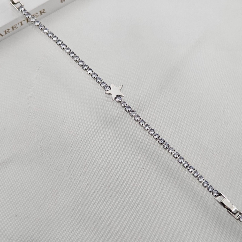 Silver Star Tennis Bracelet